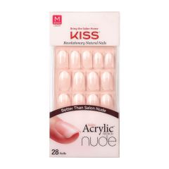 Kiss Salon Acrylic French Nude Nails Graceful