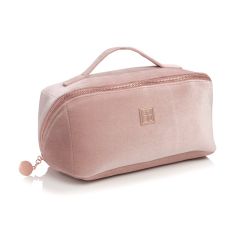 SOSU Cosmetics Large Luxury Velvet Vanity Bag Pink