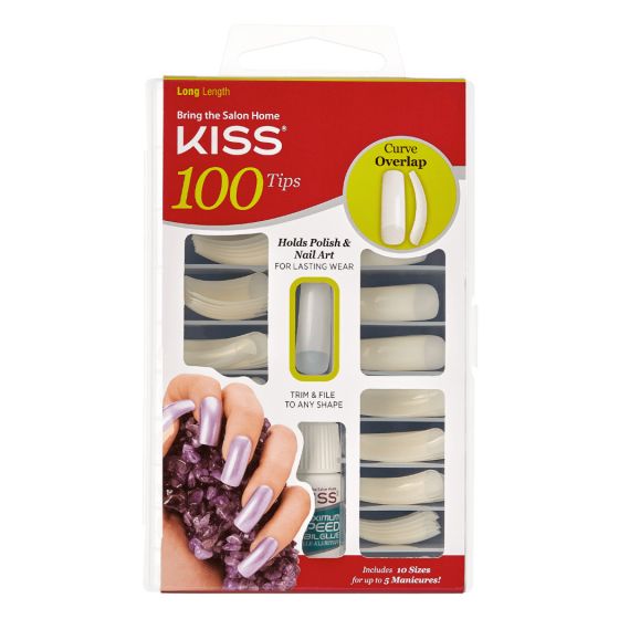 Kiss 100 Tips Nail Kit Curve Overlap Nageltips